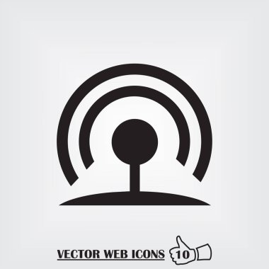 RSS simgesi düz stil ikonu. Vektör çizim