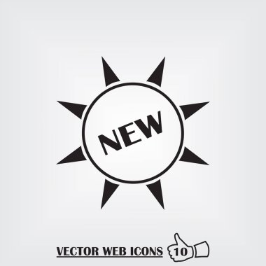 Yeni etiket. Web simgesi. Düz tasarım stili