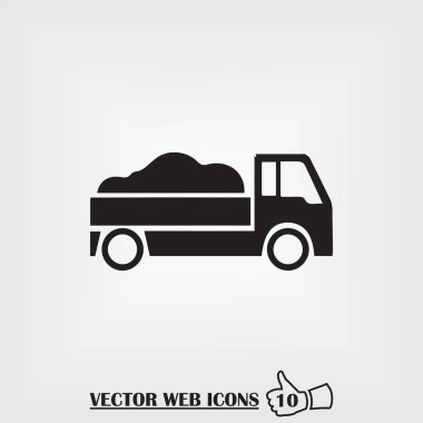 Büyük kamyon simge vektör.