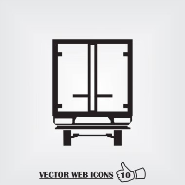 Büyük kamyon simge vektör.