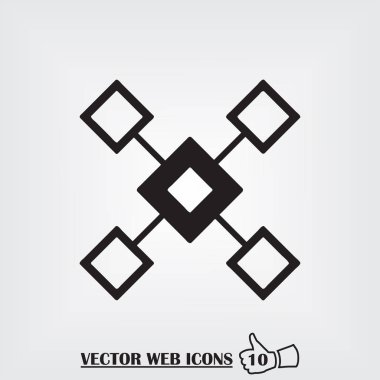 Akış şeması simge vektör.