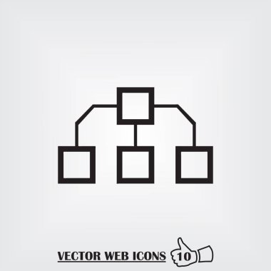 Akış şeması simge vektör.