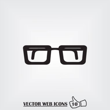 Vektör gözlük web simgesi. Düz tasarım stili