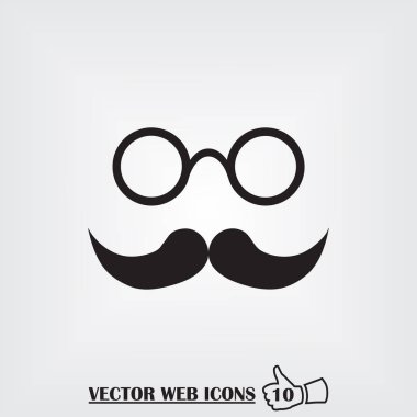 Vektör gözlük web simgesi. Düz tasarım stili