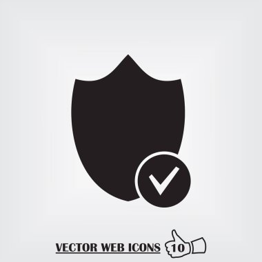 kalkan web simgesi. Düz tasarım stili