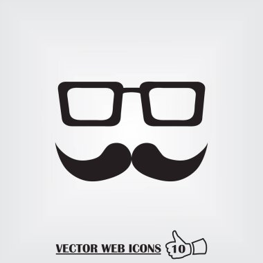 Vektör gözlük web simgesi. Düz tasarım stili