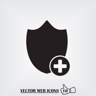 kalkan web simgesi. Düz tasarım stili