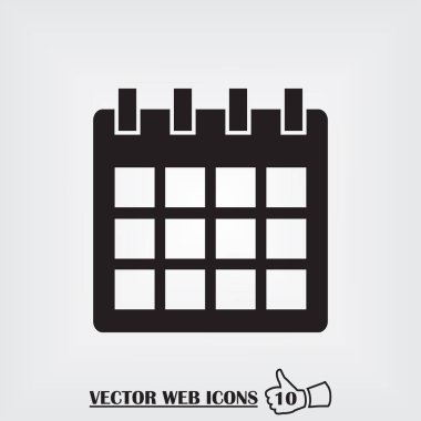 Gri arka plan üzerinde izole trendy düz stil takvim simgesini. Web sitesi tasarımı, logo, app, UI takvim simgesi. Vektör çizim, Eps10.