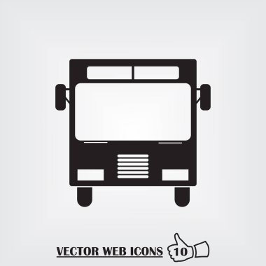 otobüs web simgesi. Düz tasarım stili