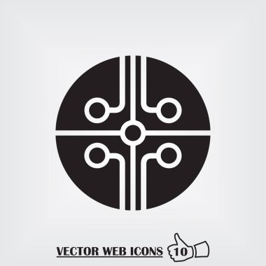 çip web simgesi. Düz tasarım stili