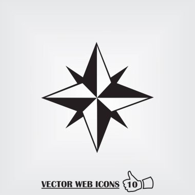 Pusula web simgesi. Düz tasarım stili