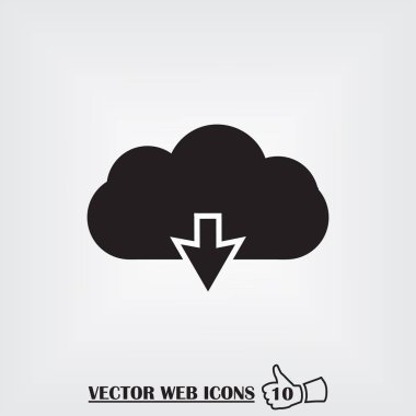 bulut veri web simgesi. Düz tasarım stili