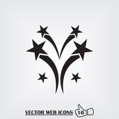 havai fişek web simgesi. Düz tasarım stili