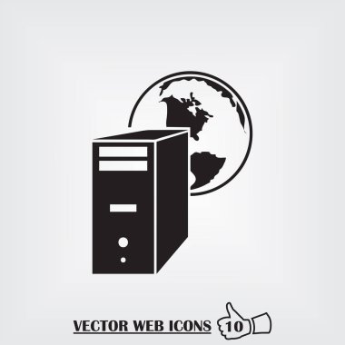 Bilgisayar web simgesi. Düz tasarım stili