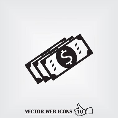 Vektör para web simgesi. Düz tasarım stili
