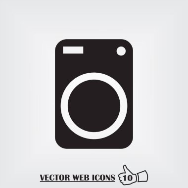 yıkama makinesi web simgesi. Düz tasarım stili