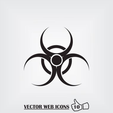 Vektör biyo tehlike web simgesi. Düz tasarım stili