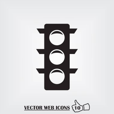 Trafik ışığı web simgesi. Düz tasarım stili