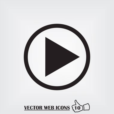 düğme web simgesi oynamak. düz tasarım stili