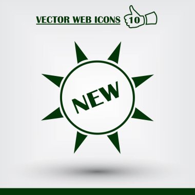 Yeni etiket. Web simgesi. Düz tasarım stili