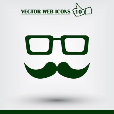 Vektör gözlük web simgesi. Düz tasarım stili