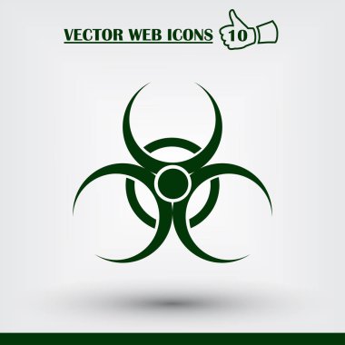 Vektör biyo tehlike web simgesi. Düz tasarım stili