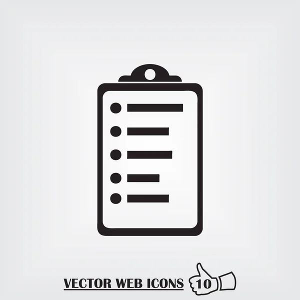 Clipboard icono web. Estilo de diseño plano — Vector de stock