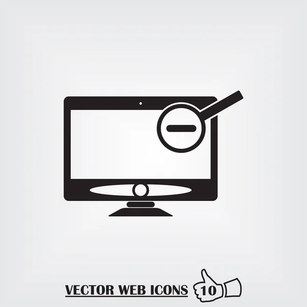 Monitor Web-Symbol. flacher Designstil — Stockvektor