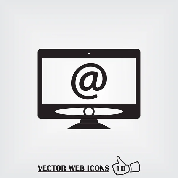 Monitorear icono web. Estilo de diseño plano — Vector de stock
