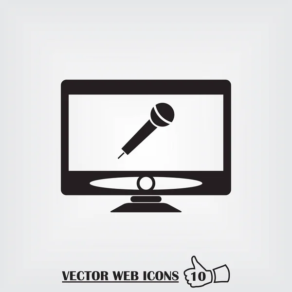 Monitorear icono web. Estilo de diseño plano — Vector de stock