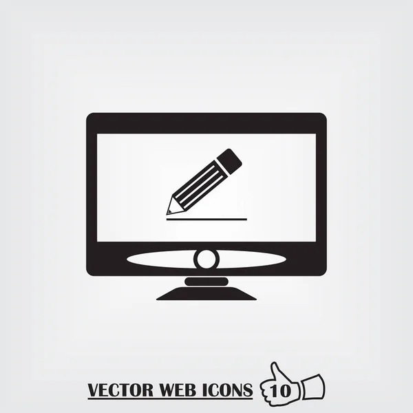 Monitor Web-Symbol. flacher Designstil — Stockvektor