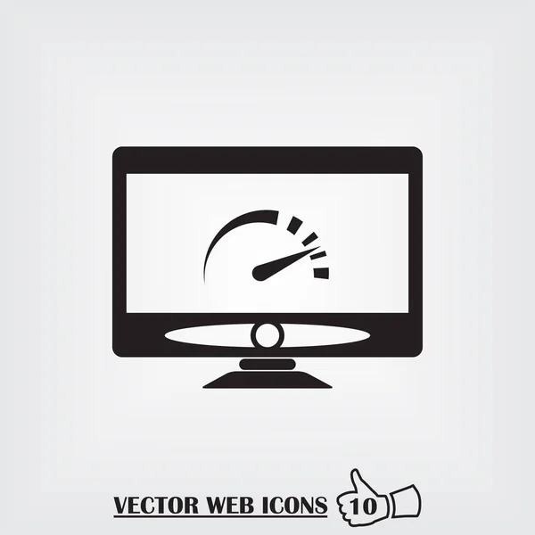 Monitor Web-Symbol. flacher Designstil — Stockvektor