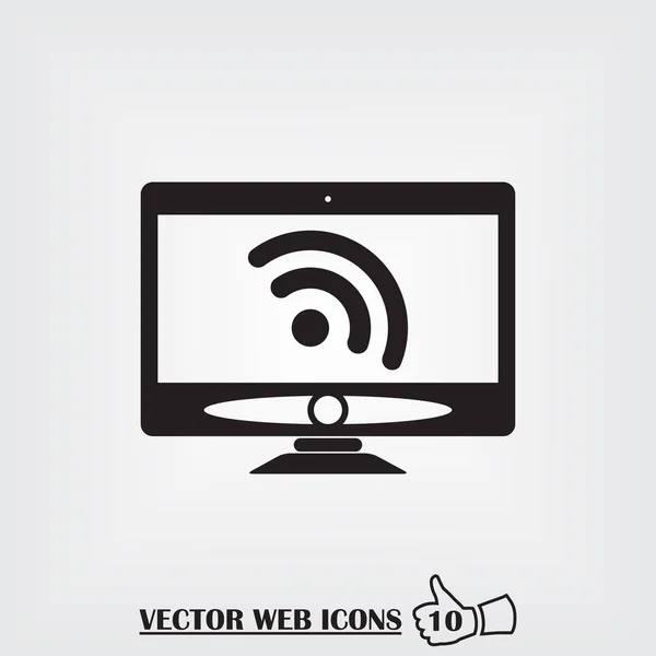 Monitor web icon. Flat design style — Stock Vector