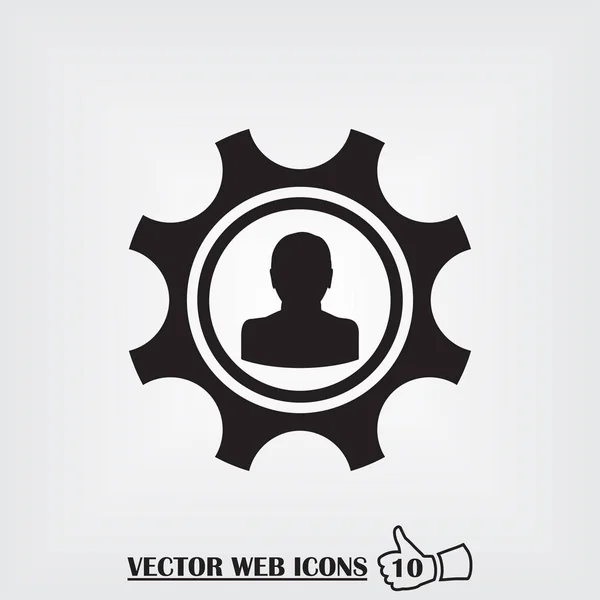 Gear web icon. Flat design style — Stock Vector