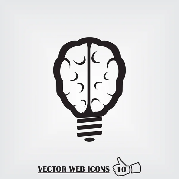 Иконка лампочки мозга — стоковый вектор