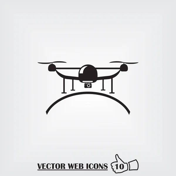 Foto e video drone icona web. Stile di design piatto — Vettoriale Stock