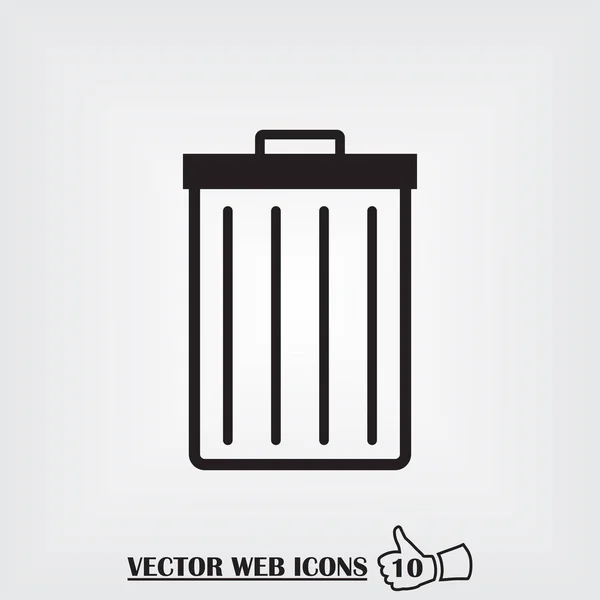 Mülleimer-Symbol isoliert. Vektorillustration. — Stockvektor