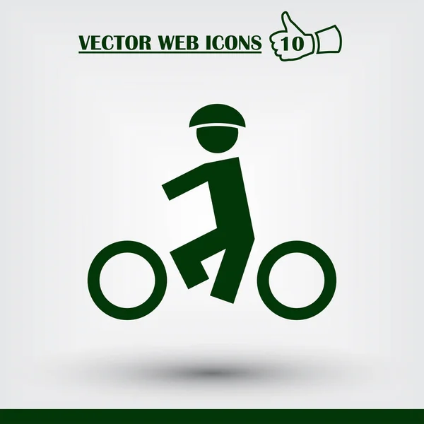 Icône web vélo. Style design plat — Image vectorielle