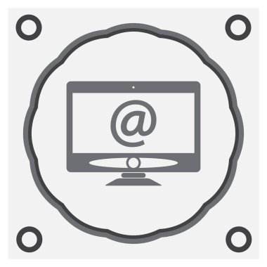 Monitör simgesini gri arka plan üzerinde