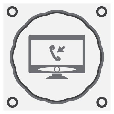 Monitör simgesini gri arka plan üzerinde