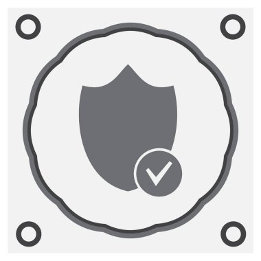 Kalkan Simgesini gri arkaplanda izole edilmiş modaya uygun düz bir şekilde göster