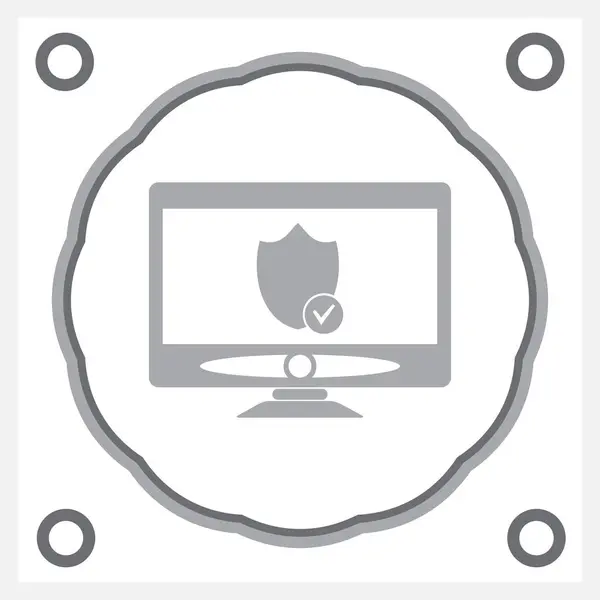 Het pictogram van de monitor op een grijze achtergrond — Stockvector