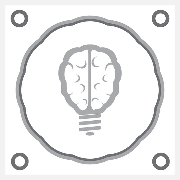 Brain lamp vector icon. Simple isolated symbol EPS 10 — Stock Vector