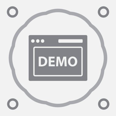 Demo sürümü işareti simgesi. Düz tasarım stili
