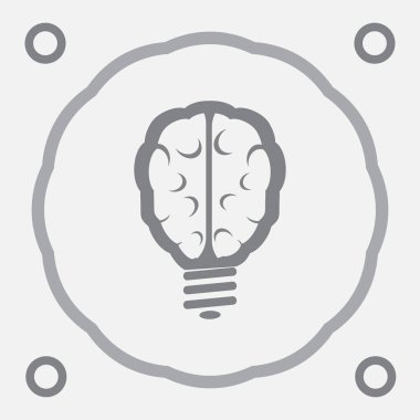 İnsan beyni, fikir, yaratıcılık, yenilik kavramı şeklinde ampul resmi