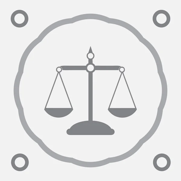 Igazságszolgáltatáshoz Black skála ikonra a szürke háttér — Stock Vector