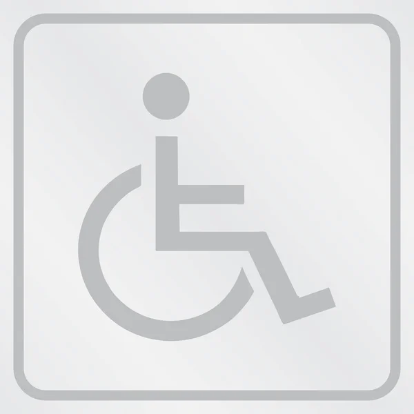 Vector Ícone inválido. Sinal de deficiência. Ilustração humana em cadeira de rodas — Vetor de Stock