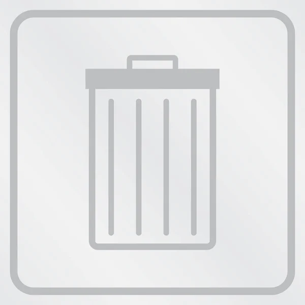 Símbolo de lixo em estilo moderno plano isolado em fundo cinza — Vetor de Stock