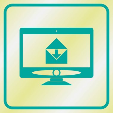 Monitör simgesini. Ekran simgesi. Web tasarım stili