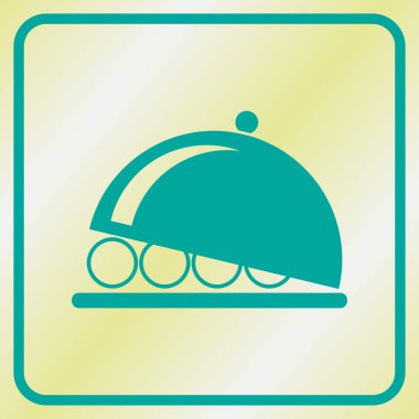 Yemek tabağı hizmet işareti simgesi